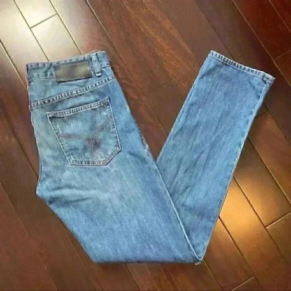 Calvin Klein Men’s Jeans Slim Fit Distressed 100% Cotton Stonewash Blue Size 31 - Picture 16 of 16